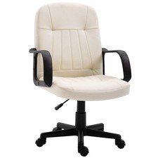 Swivel Executive Office Chair Home Office Mid Back PU Leather Computer Desk Chai