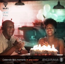 SYLVANIA Wifi LED Smart Light Bulb, 60W Full Color A19, Dimmable, 4 Pack