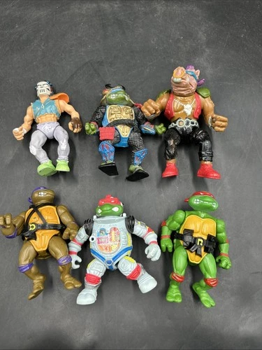 Vtg 80s TMNT Teenage Mutant Ninja Turtles  Figures 6pc Lot. ML