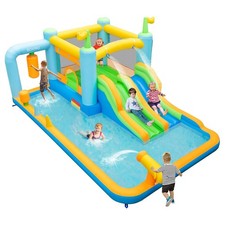 Inflatable Water Slide Park Giant Bounce House with Double Long Slides