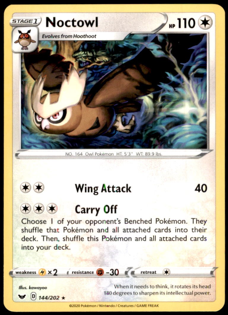 Pokemon - Noctowl #144/202 - SWSH01: Sword & Shield Base Set Rare