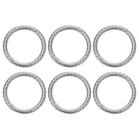 "6 Stk. FrüHling O-Ringe 1 1/2\" Runde Metall Snap Haken Clip Silber FüR Taschen"