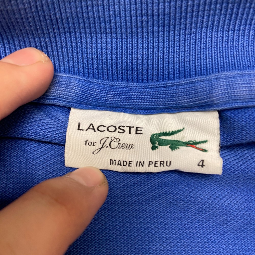 Lacoste For J.Crew Polo Shirt Mens 4 Blue Cotton Side Slit Hi Low Hem Sportswear thumbnail 7