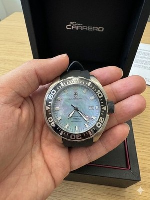 Torino Carrero Dive Watch NH35 Automatic 100M Sapphire Mother of Pearl Dial