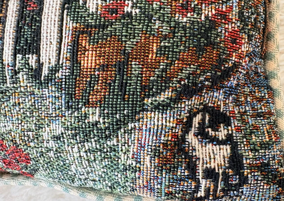 Vintage French Country Cottagecore Monet Tapestry Throw Lumbar Pillow 17”x13” - Image 3 of 4