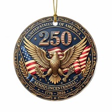 250th Anniversary American Freedom Acrylic Ornament, Patriotic Eagle 1776-2026