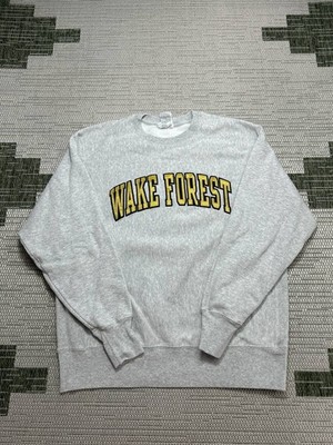 Wake Forest Sweatshirt Womens Large Champion Gray Cotton Pullover 