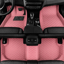 All Weather Custom Fit Car Floor Liners Pink Beige Diamond Stitching Floor Mats All Weather Custom Fit Car Floor Liners Pink Beige Diamond Stitching Floor Mats