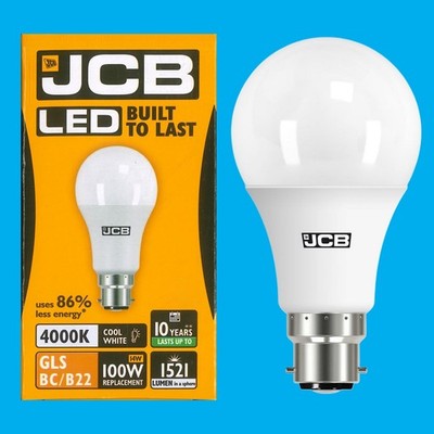8x 14W (=100W) LED GLS BC B22 Glühbirne 4000K kaltweiß ultrahell 1521Lm