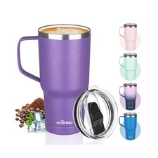 20 oz Insulated Coffee Mug with Ceramic Coating, Stainless Steel Tr... Fast Ship