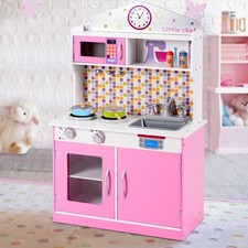 Wood Kids Play Kitchen Children’s Role Play Pretend Set Toy Boys & Girls Gift