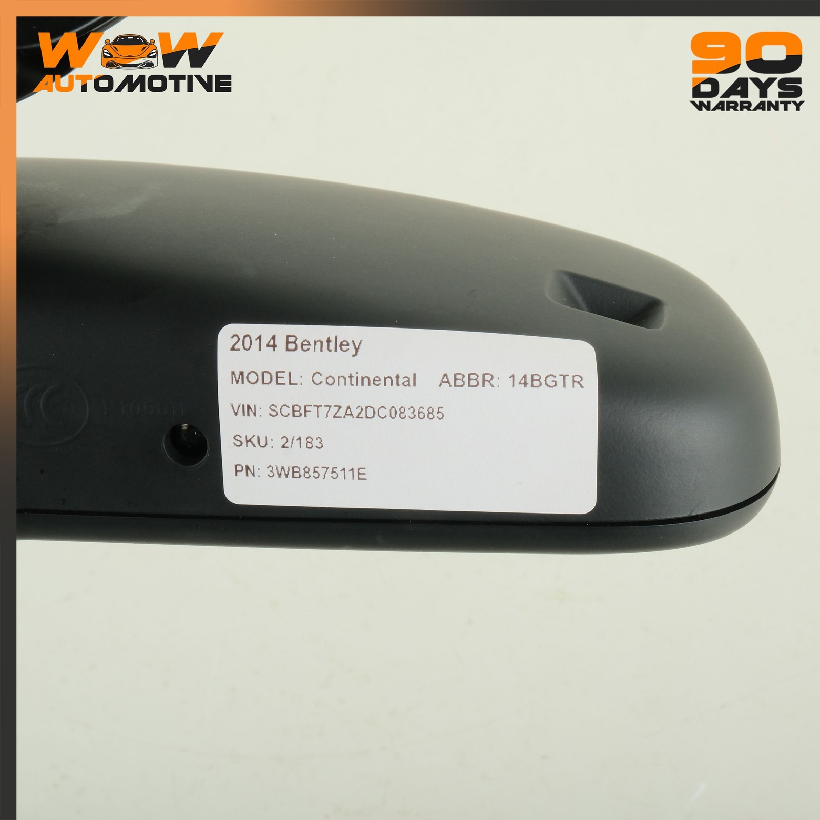 Bentley Continental GT 2010-2017 Rear Left Upper Interior rearview mirror Black P/N 3W8857511E