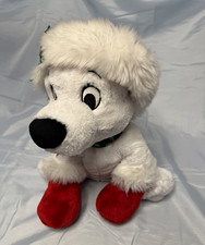 Large Disney Store 101 Dalmatians Christmas Plush Soft Toy Santa Hat