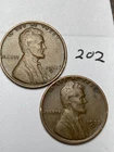 1931-D & 1933-D LINCOLN WHEAT CENT SET, 2 coins, low mintage dates "fine" #202