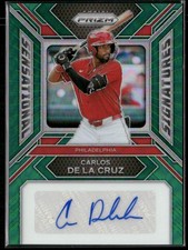 2024 Panini Prizm #SS-CD Carlos De La Cruz Sensational Signatures Green Prizms