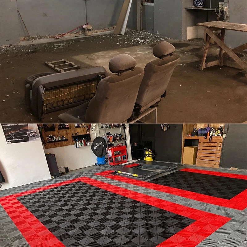 Alfombrillas de garaje de 1,8 cm de grosor de 25 piezas alfombrilla de piso para lavadero de autos multifunción Foto 2 de 4