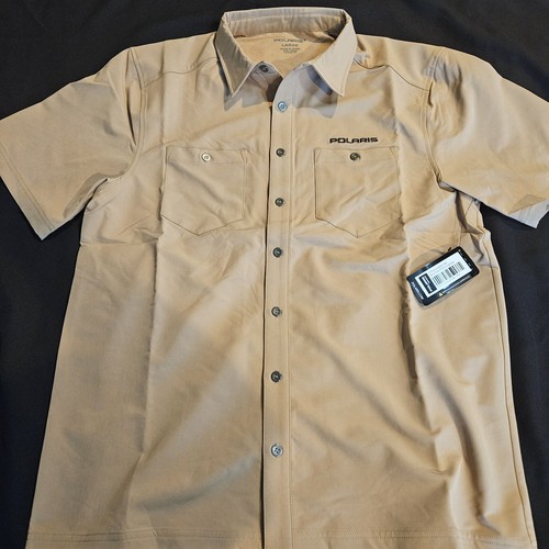 Polaris Men's Button Up Pit Shirt. Tan  - Large - NWT - Picture 3 of 4