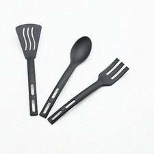 3Piece Mini Nylon Kitchen Utensil Set Slotted Turner, Spoon  Fork, Kids Safe