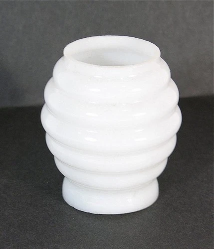 1890s MINIATURE BEEHIVE CIGAR LIGHTER / LITTLE BEAUTY OIL LAMP MILK GLASS SHADE