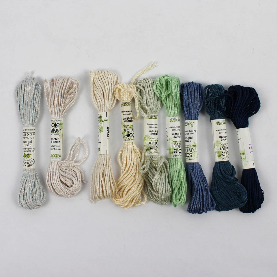 100% Silk Thread for Embroidery 22 Pieces, 9 Colors 5m Pull Skeins - Image 4 of 4