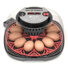 12-24 Egg Incubator with Humidity Display, Egg Candler, Automatic Egg Red