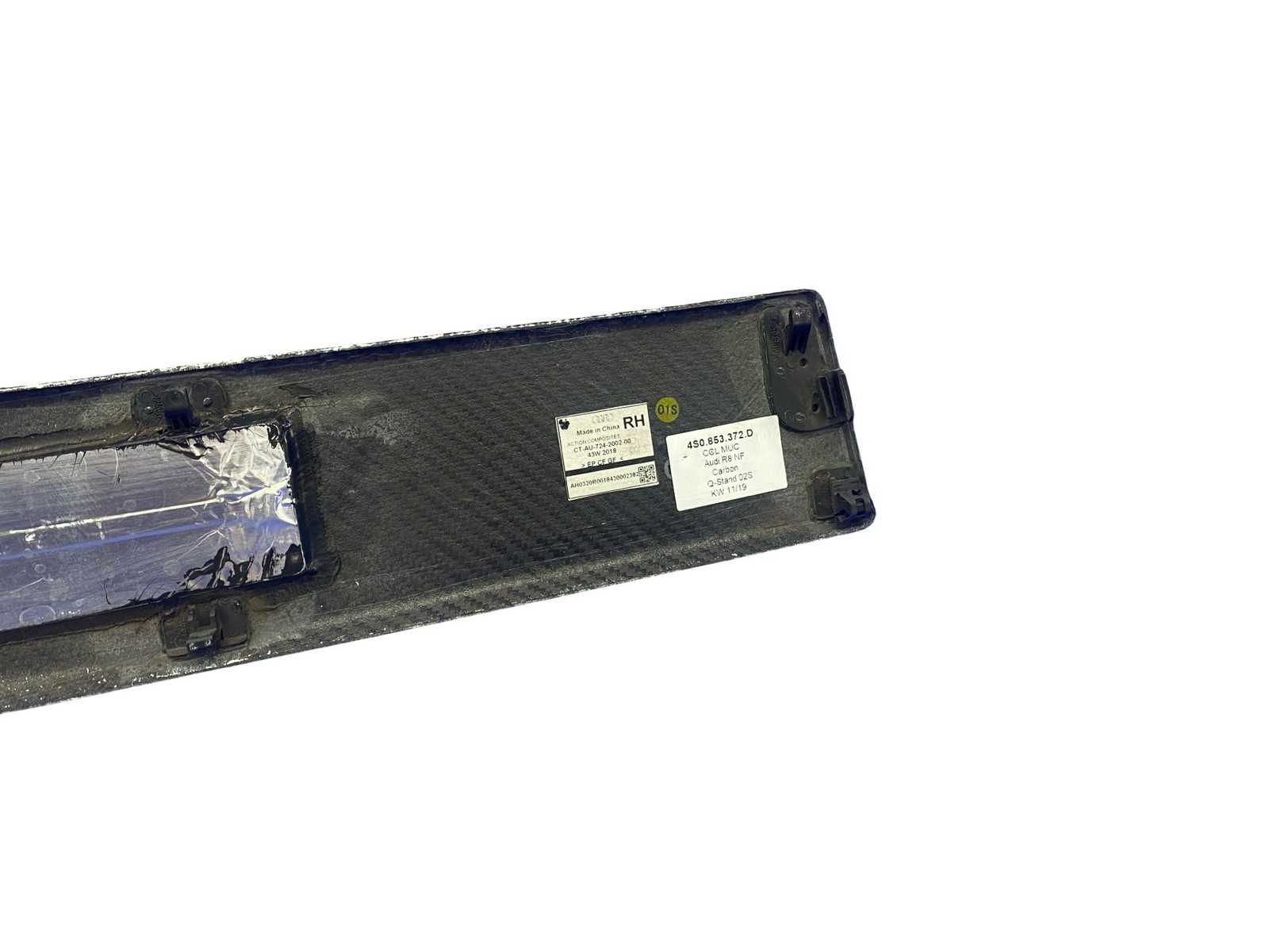 2017-2023 AUDI R8 RIGHT SIDE DOOR SILL COVER PANEL PLATE CARBON FIBER 4S0853372D