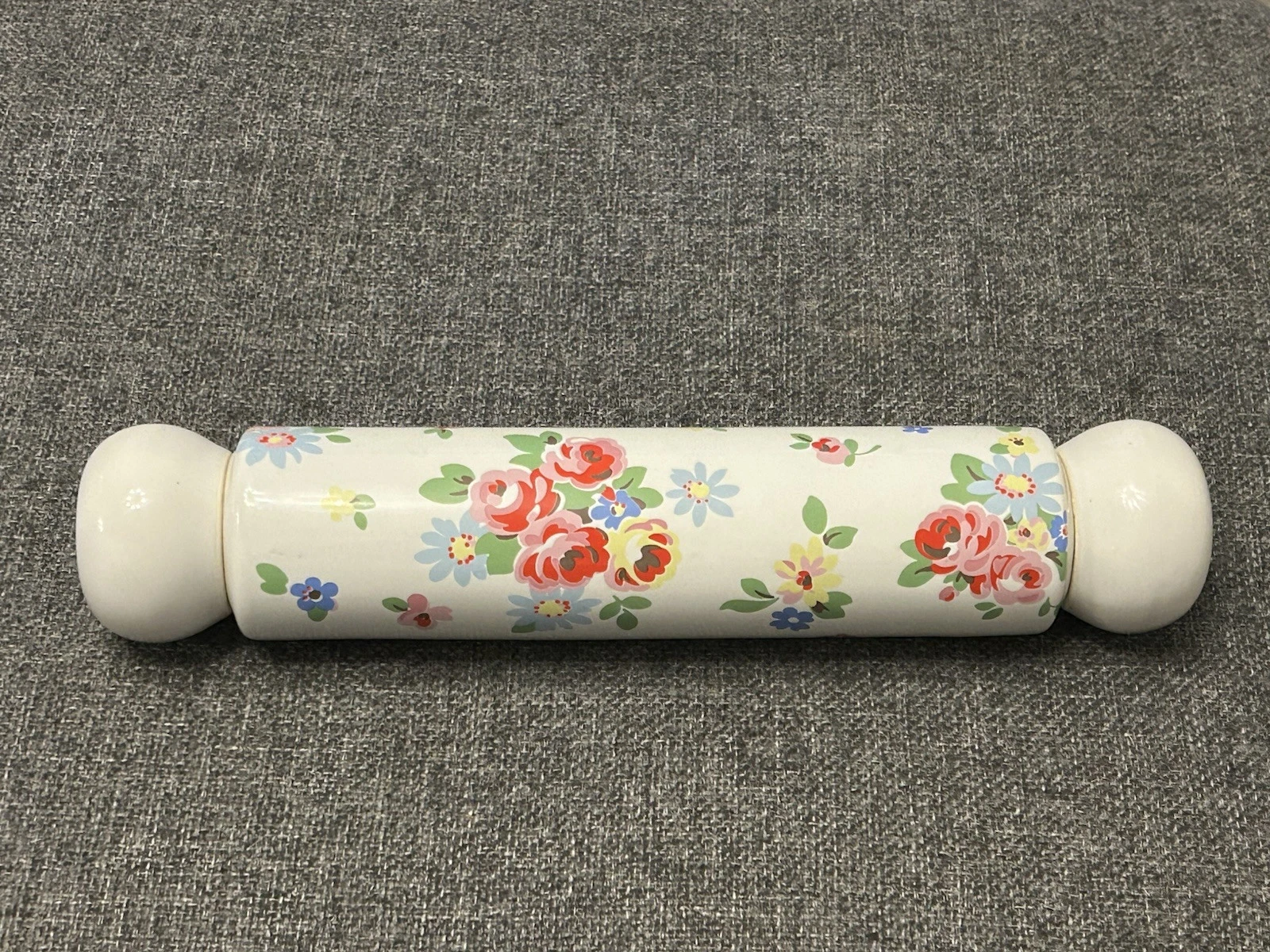 Rare Cath Kidston Ceramic Floral Rolling Pin 10 1/2"