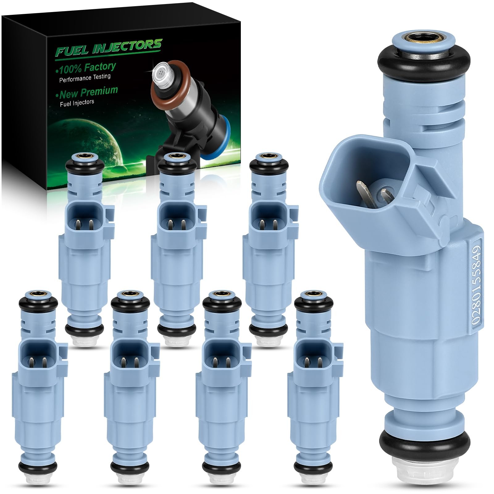 SZKAIDAG 0280155849 Fuel Injectors Set of 8 Compatible with 