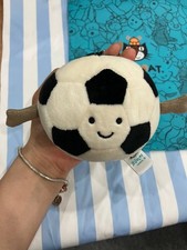 Amuseables Jellycat Sports Soccer Ball Bag Charm Key Chain Plush NWT