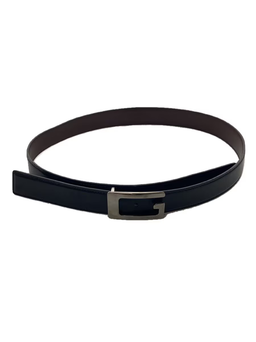 GUCCI G Buckle Belt, Black Leather, Men's, 124691 | eBay