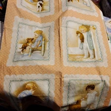 Bessie Pease Gutmann 100% Cotton Craft Sewing Panel, 10 Quilt Blocks 