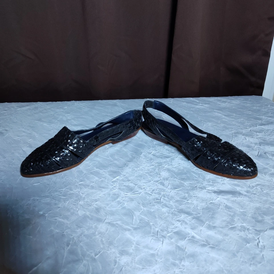Vintage Bass O’Hara Woven Slingback Sandals Women's Size 7.5N 80s 90s Leather - Image 3 of 4