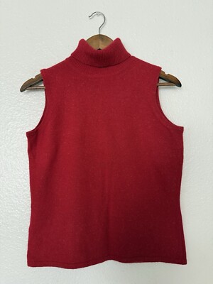 EMMA JAMES  womens tank top size M sleeveless turtleneck Red