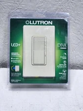 NEW Lutron Diva Dimmer Switch With Wall Plate Light Almond #DVWCL-153PH-LA