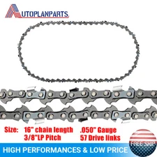16" Chainsaw Saw Chain For Worx WG300 WG303 WG303.1 WG304 3/8LP.050 57DL S57