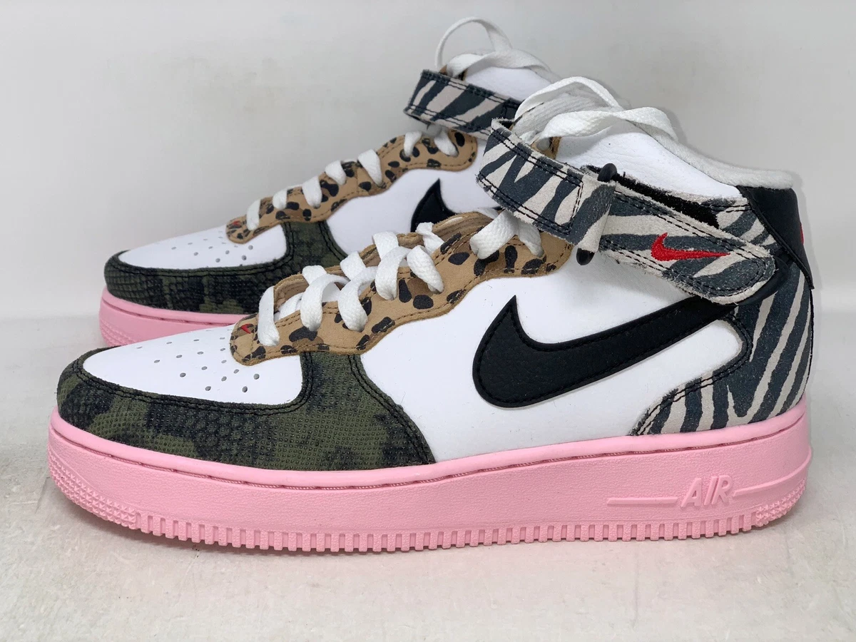 Pink and white air force ones high best sale top