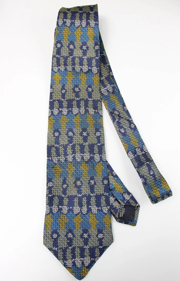 Missoni Tie Men One Size 100% Silk Classic Pointed Blue Pattern - Image 4 of 4