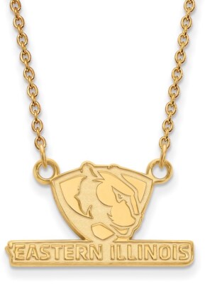 18'' 10K Gelbgold Eastern Illinois University SM Anhänger mit Halskette LogoArt