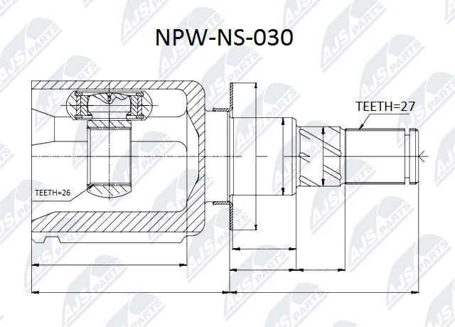 Joint arbre de transmission pour Nissan Navara D40 kit de réparation train arrière