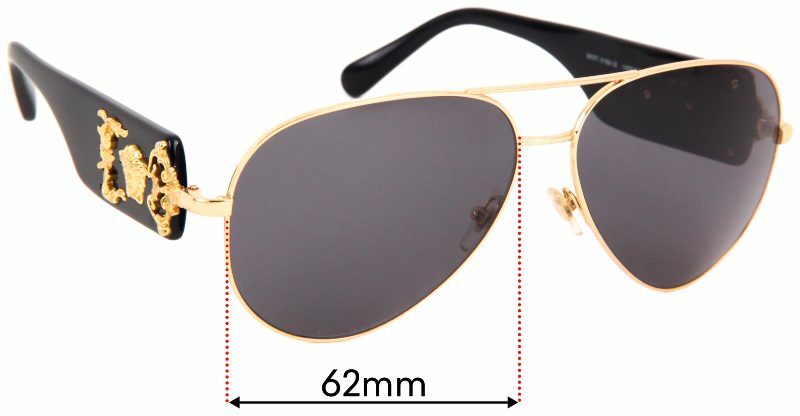 SFx Replacement Sunglass Lenses fits Versace MOD 2150-Q - 62mm Wide