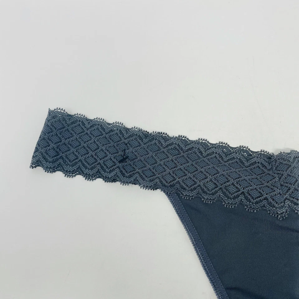 Lencería Rene Rofe para mujer talla XL encaje todo alrededor tanga panty gris oscuro 991 Foto 2 de 4