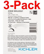 KICHLER 3-Pack Downlight Gen I 7.5 in. White LED Flush Mount Ceiling Light