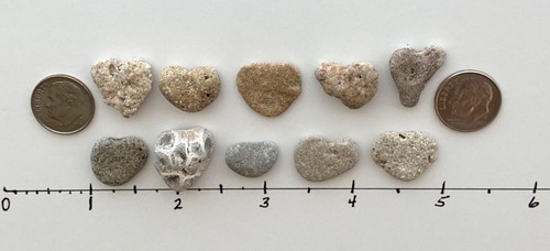 💕10 natürlich herzförmige Strandsteine 0,5-0,75 Zoll Love Rocks Kiesel Kunst Handwerk #V2C - Bild 7 von 14