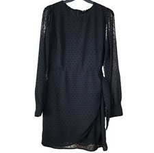 NWT Lulus Much Love Black Wrap Style Mini Dress Women's Medium