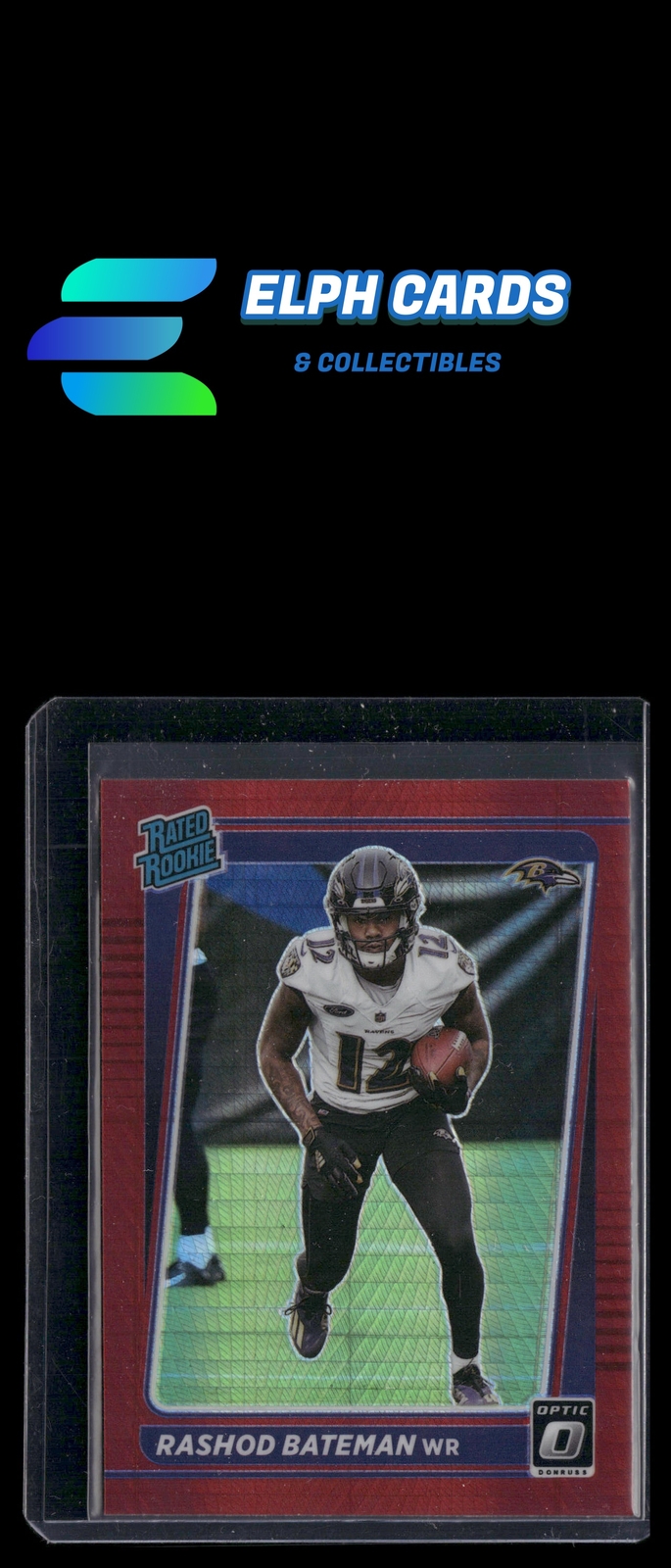 2021 Donruss Optic #210 Rashod Bateman Red Hyper