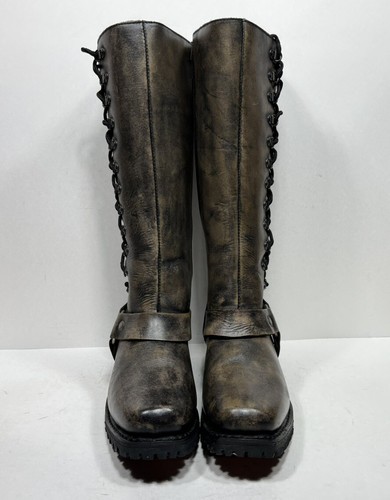 Milwaukee Distressed Brown Harness Square Toe Boots MBL9368 Womens Size 9.5 - Picture 2 of 9