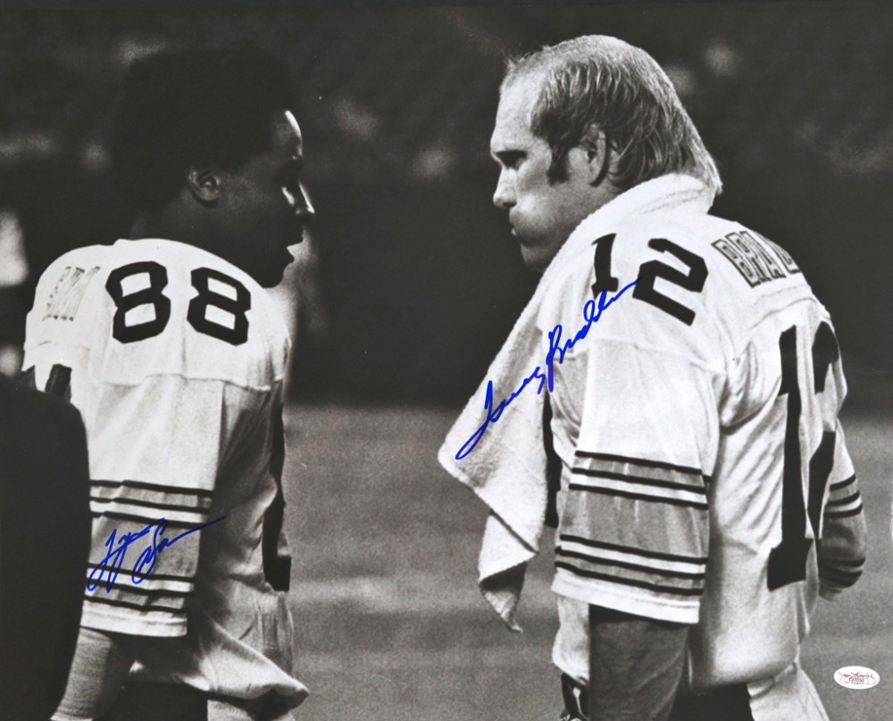 Lynn Swann, Terry Bradshaw Autographed Signed Pittsburgh Steelers 16x20 Photo- JSA COA 