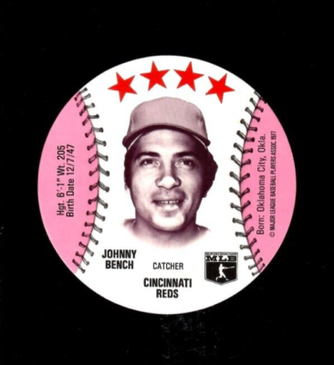 フロッシュページ 1977 MSA Zip'z Discs JOHNNY BENCH Cincinnati Reds MINT | eBay