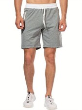 Mens Gym Shorts Cotton Running Comfy Workout Shorts Zipper Pocket Sweat Shorts