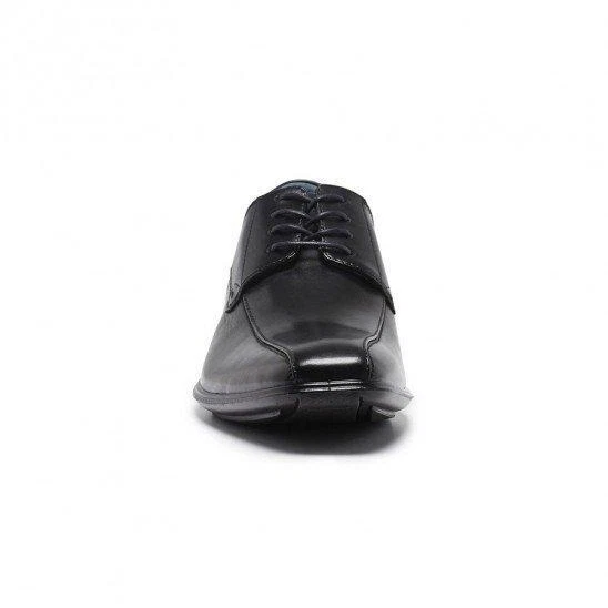 Mens Hush Puppies Carey Black Leather Extra Wide Lace Up Formal Shoes
